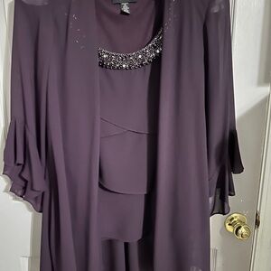 Elegant Purple Dress with Beaded Detail